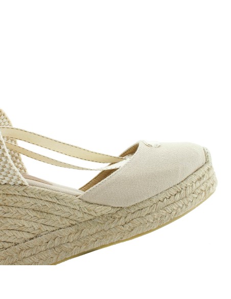 ESPARTO CUÑA ALTA CINTAS BEIGE - KORTESY CLOE