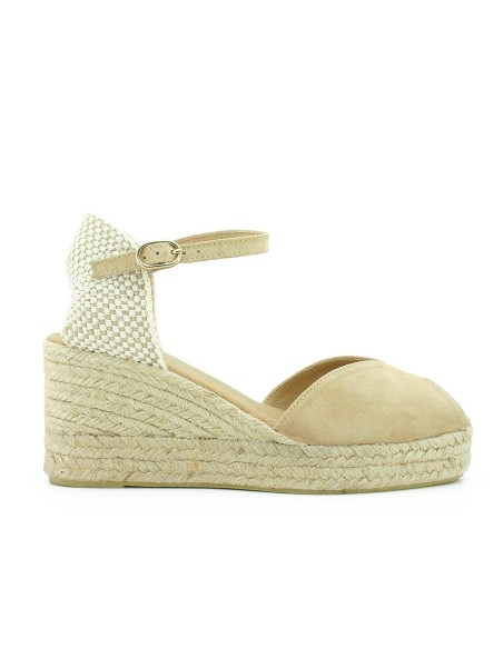 SANDALIAS ESPARTO CUÑA MEDIA BEIGE - KORTESY ISABEL