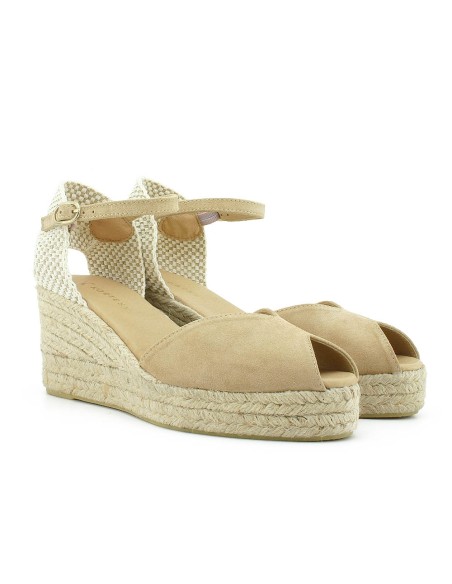 SANDALIAS ESPARTO CUÑA MEDIA BEIGE - KORTESY ISABEL