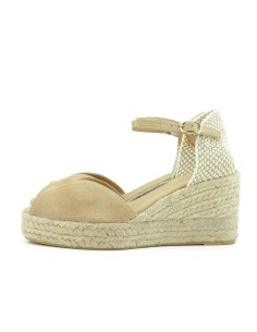 SANDALIAS ESPARTO CUÑA MEDIA BEIGE - KORTESY ISABEL