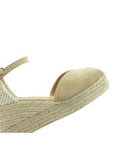 SANDALIAS ESPARTO CUÑA MEDIA BEIGE - KORTESY ISABEL