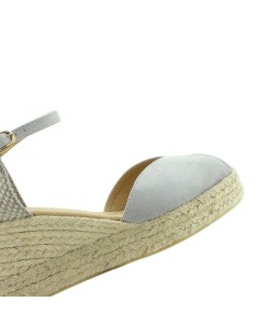 SANDALIAS ESPARTO CUÑA MEDIA GRIS - KORTESY ISABEL