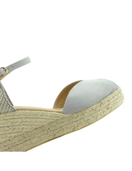 SANDALIAS ESPARTO CUÑA MEDIA GRIS - KORTESY ISABEL