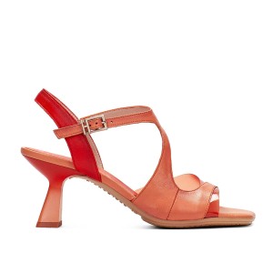 SAND.DIAGONAL CORAL-SCARLET